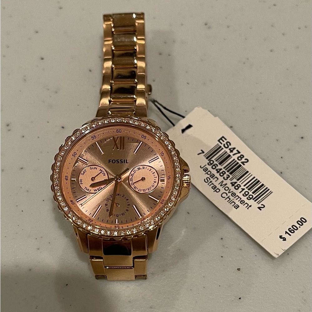 Women's Fossil Izzy Rose Gold-Tone Bracelet Watch 35mm